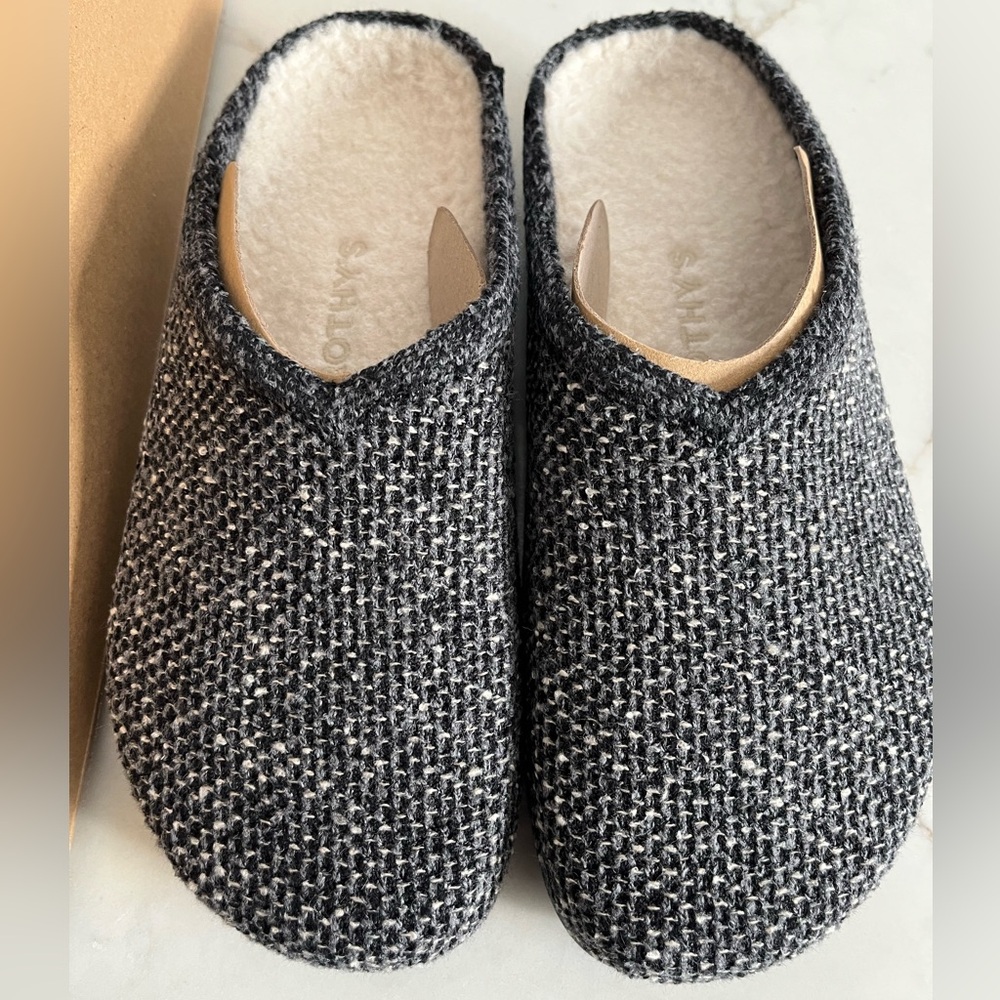 Rothy's Black Sesame Bouclé Clogs